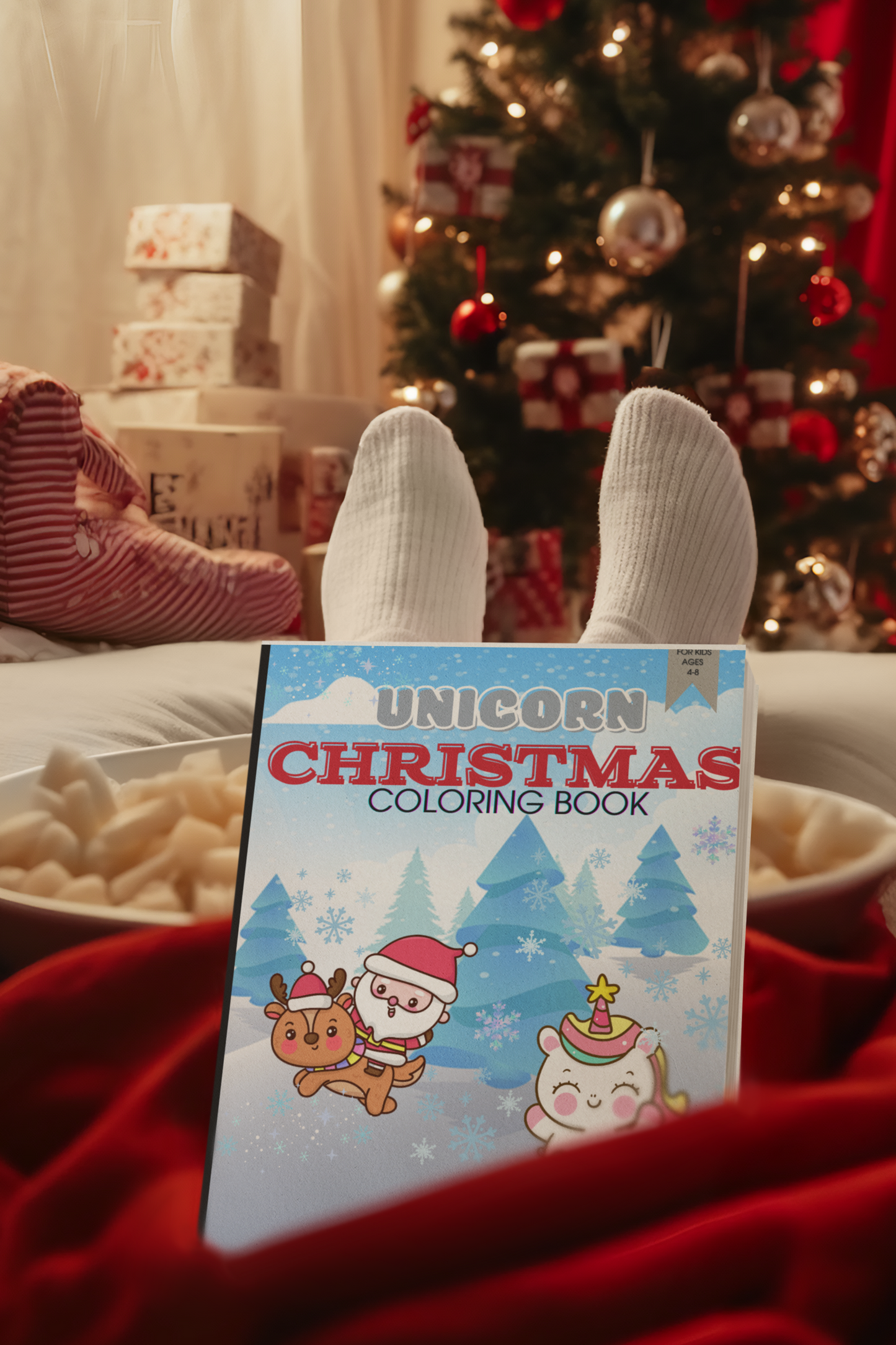 Unicorn Christmas Coloring Book