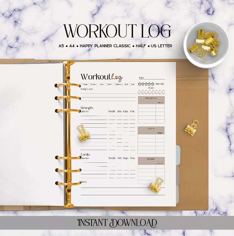Workout Log - Digital Download