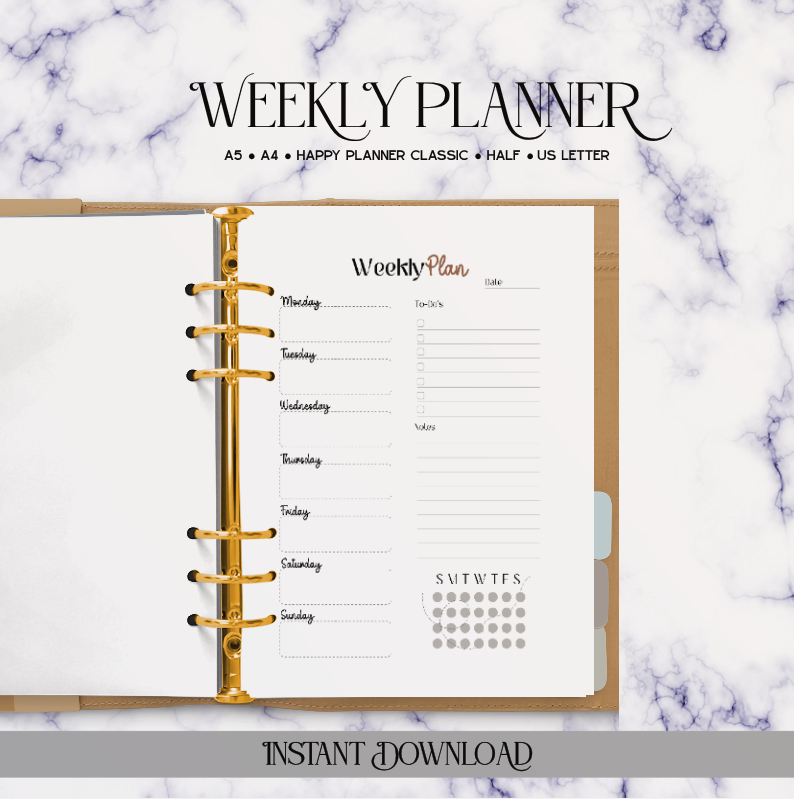 Weekly Planner - Digital Download