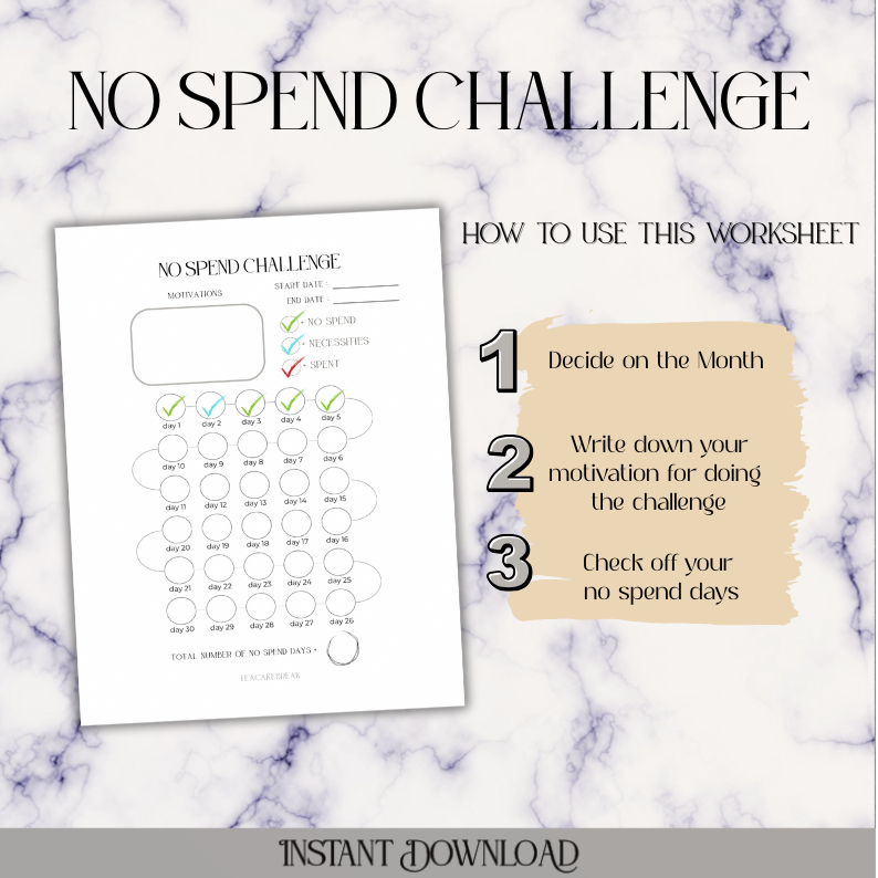 No Spend Challenge - Digital Download