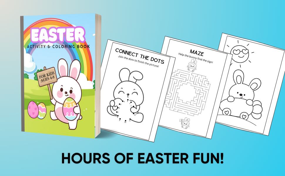 Easter Activity and Coloring Book for Kids Ages 4-8