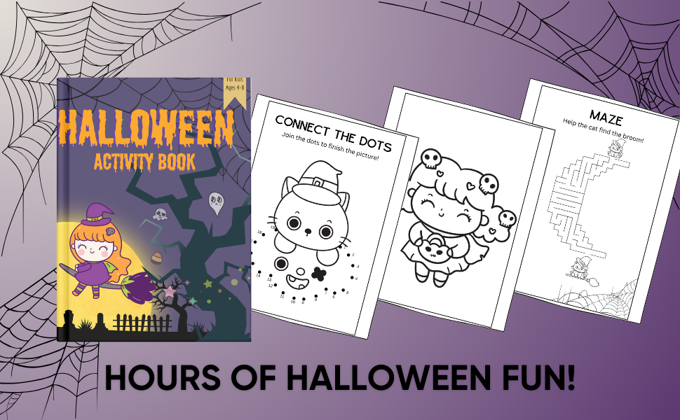 Halloween Activity Book for Kids Ages 4-8