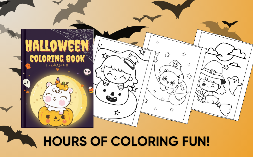 Halloween Coloring Book for Kids Ages 4-8