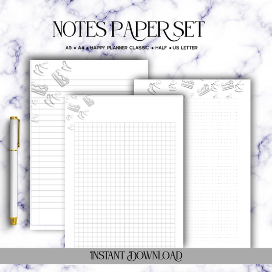 Basic Notes Paper Set