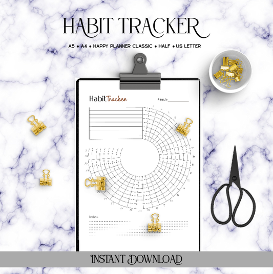 Circle Habit Tracker - Digital Download