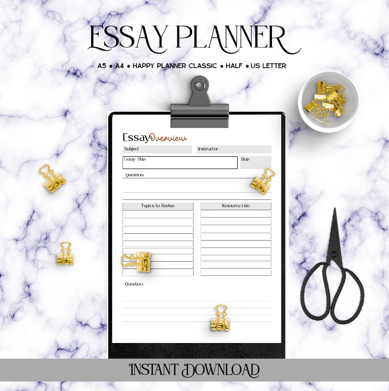 Essay Planner - Digital Download
