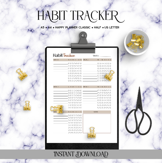 Standard Habit Tracker - Digital Download