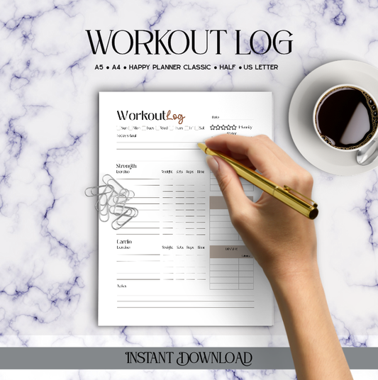 Workout Log  - Digital Download