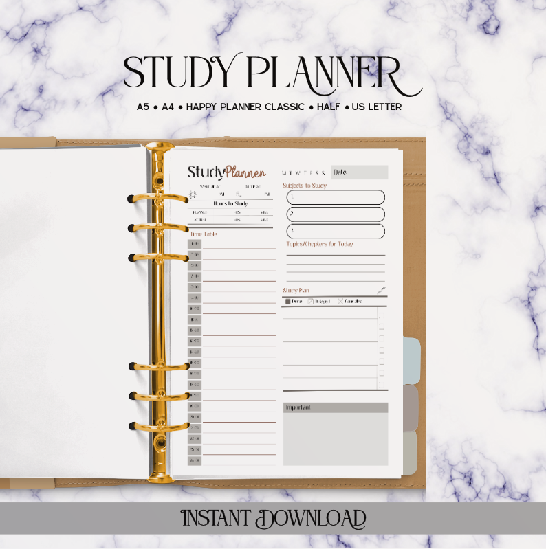 Study Planner - Digital Download