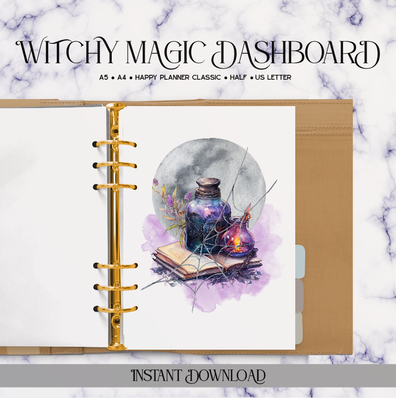 Witchy Magic Planner Dashboard - Digital Download