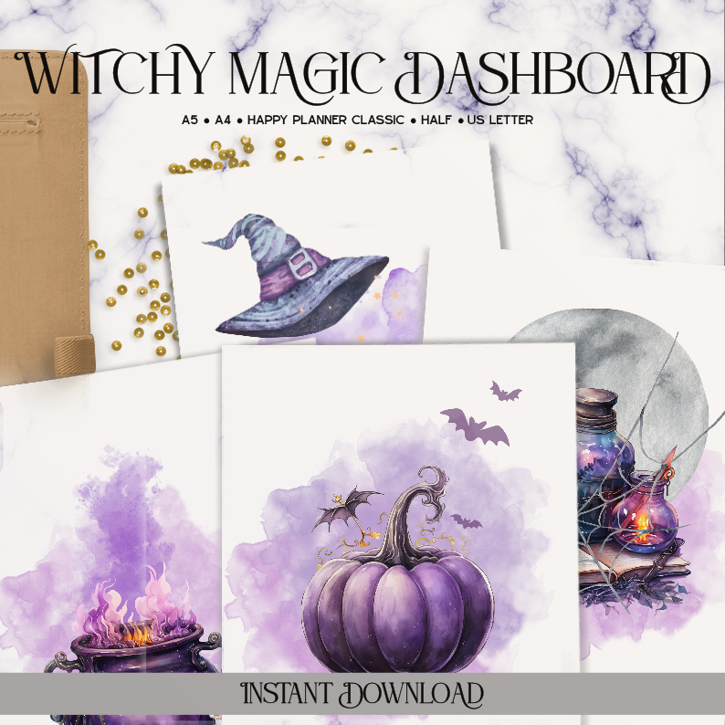 Witchy Magic Planner Dashboard - Digital Download