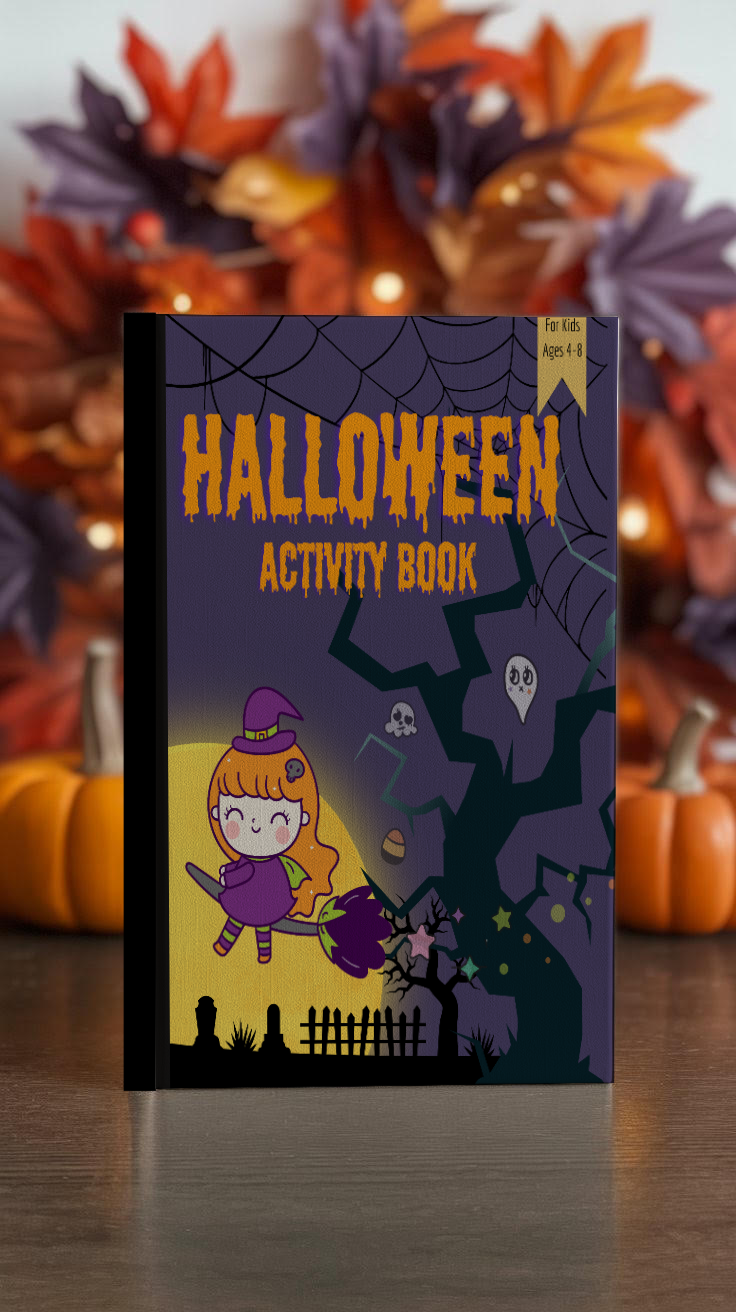 Halloween Activity Book for Kids Ages 4-8